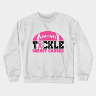 Tackle Breast Cancer Football Sport Awareness Support Pink Ribbon Crewneck Sweatshirt